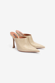 RC Leather Pointed-Toe Mules Ivory UWS015-PZI07