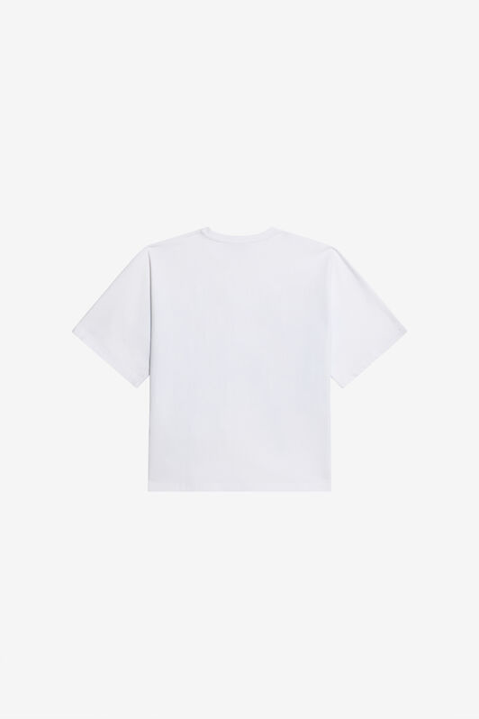 JU T-Shirt In Cotone Stampa Plumago WHITE/BLUE WJT60R-JD001