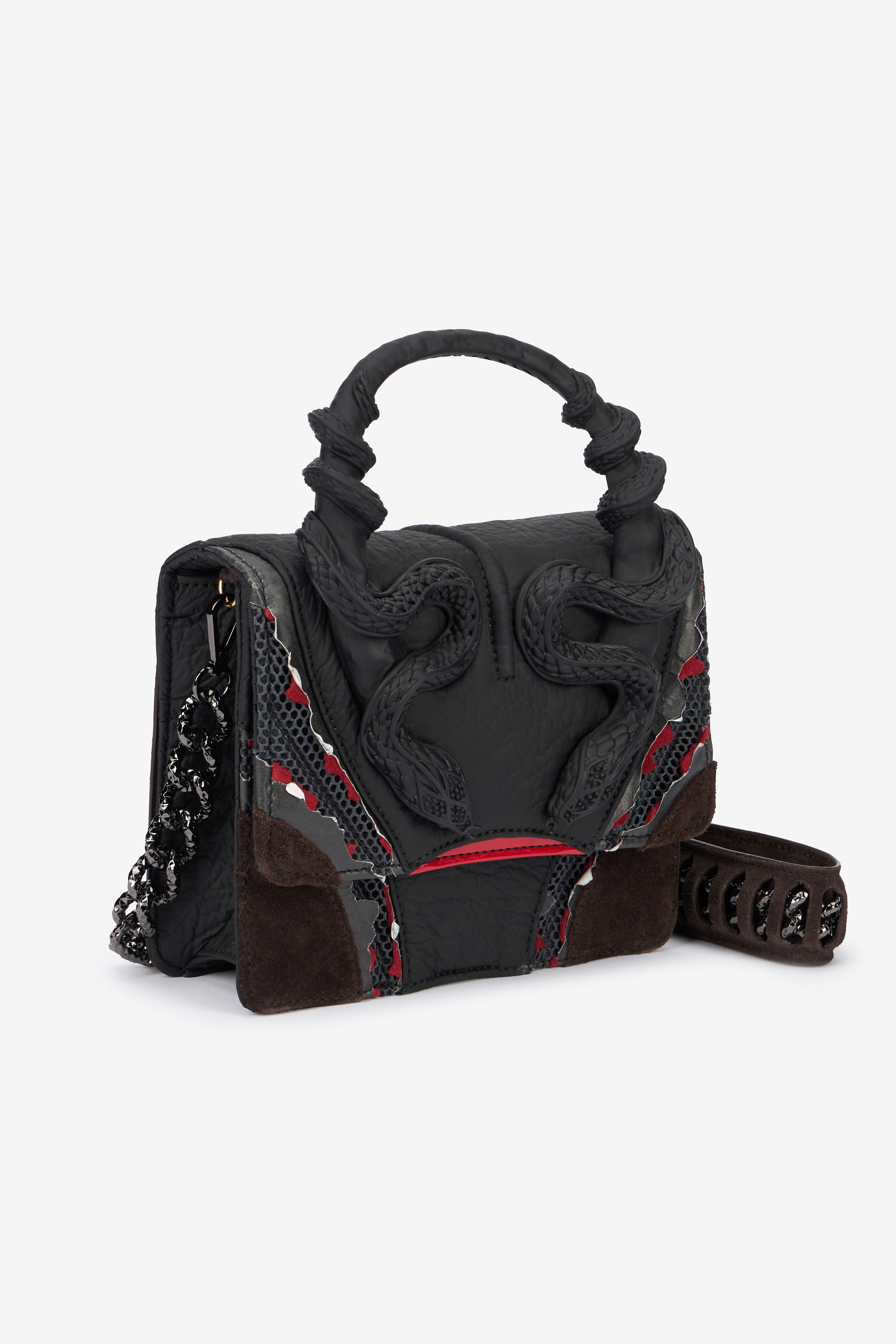 RC Tasche In Rot Und Schwarz Mit Schlangen NERO/ROSSO VWB003-PZS69