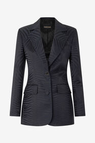 RC Blazer With Solid-Color Tiger Skin Design Black UKT405-TJ033