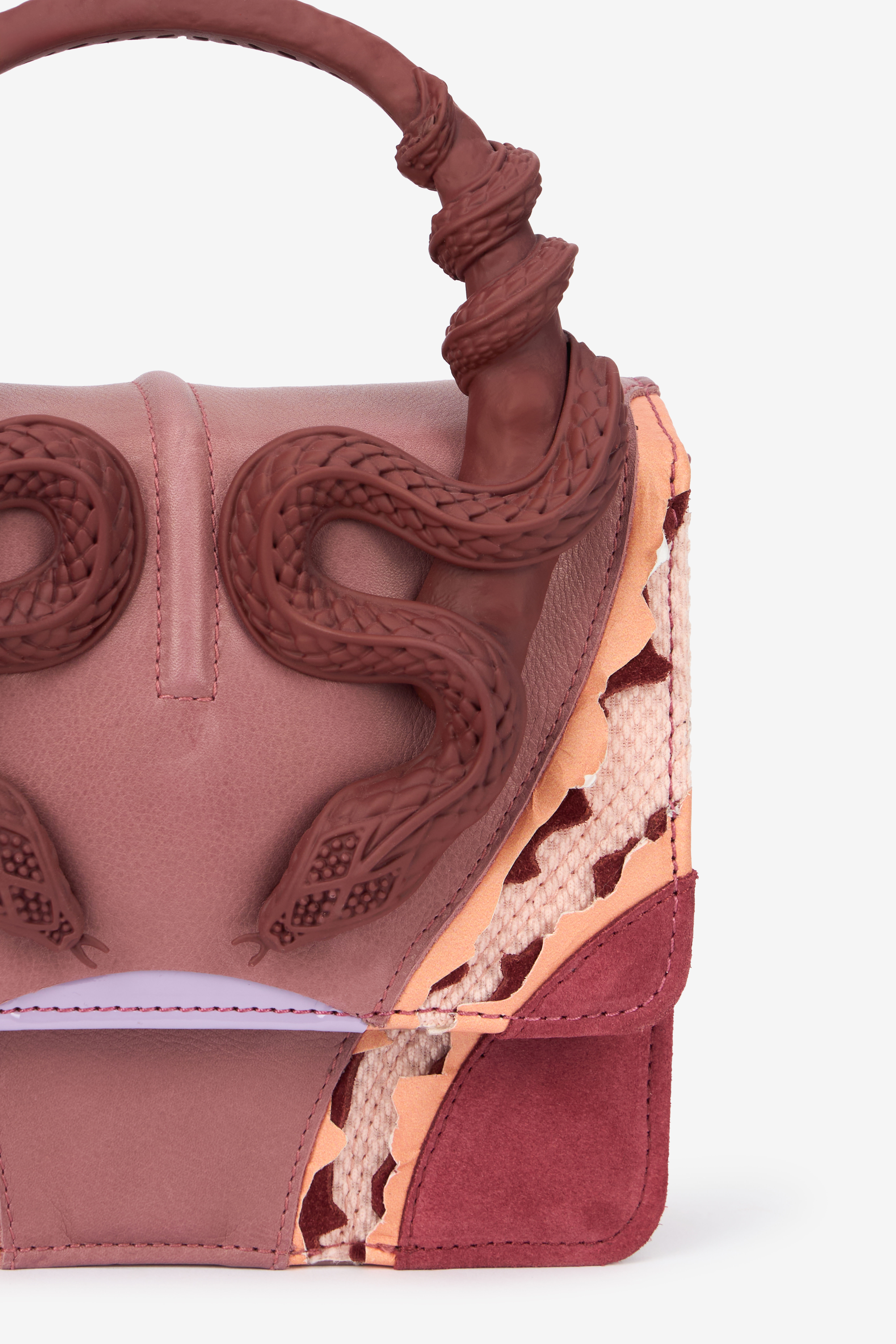 RC Kleine Tasche In Rosa Mit Schlangen ROSSO/ROSA/BORDEAUX VWB003-PZS67