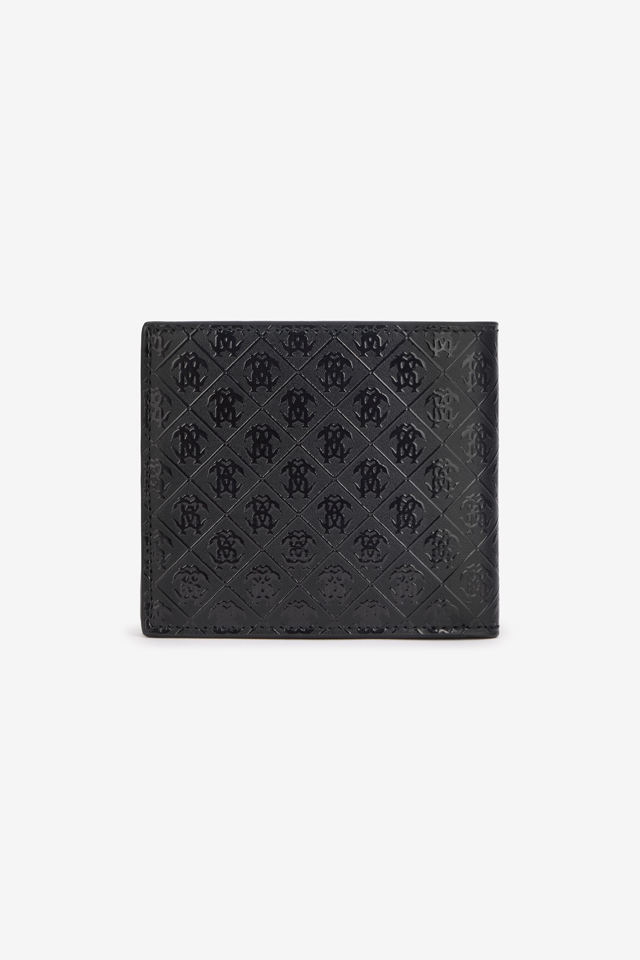 RC Cartera De Dos Pliegues Con Monograma Mirror Snake Negro VRA008-PZS76
