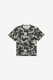 JU Baumwoll-T-Shirt mit Camouflage-Print CAMOU BLACK WJT60O-JFR15
