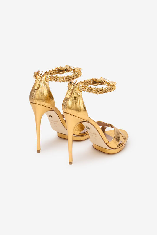 RC Roar Sandalen aus goldfarbenem Leder GOLD SKS132-PZS14