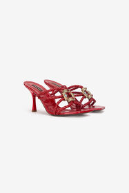 RC Sandals With Jewel Details Red VKS014-PZ579