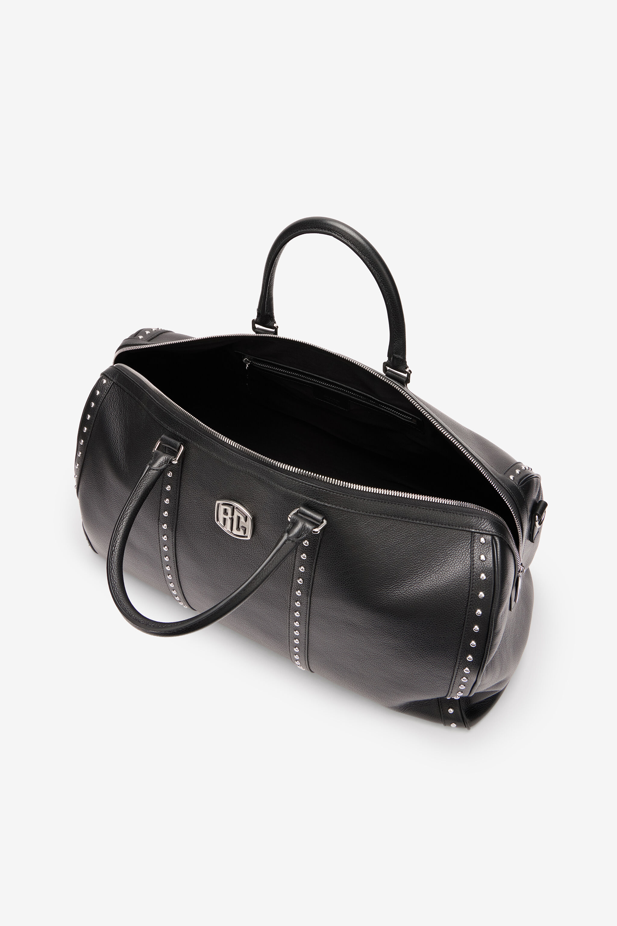 RC Bolso De Viaje De Piel Abatanada Negro VRB009-PZB05