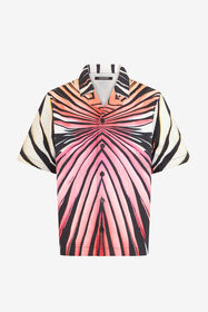 RC Ray Of Paradise Print Denim Shirt CORAL PINK XRJ701-EAM33