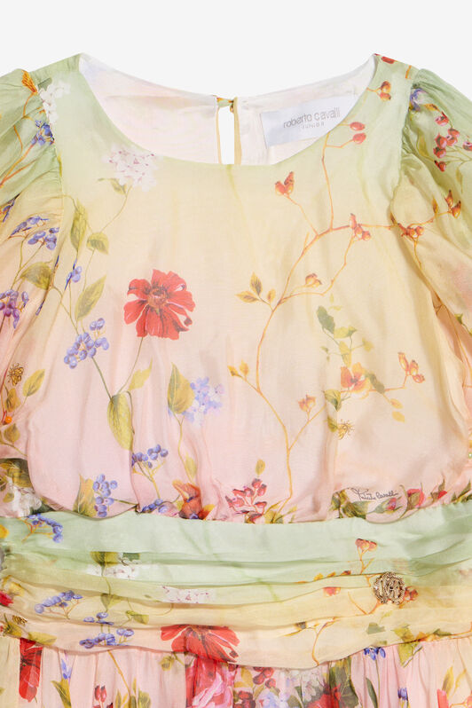 JU Kleid mit Miami Flowers-Print GREEN/FUXIA WJT11I-CTR64