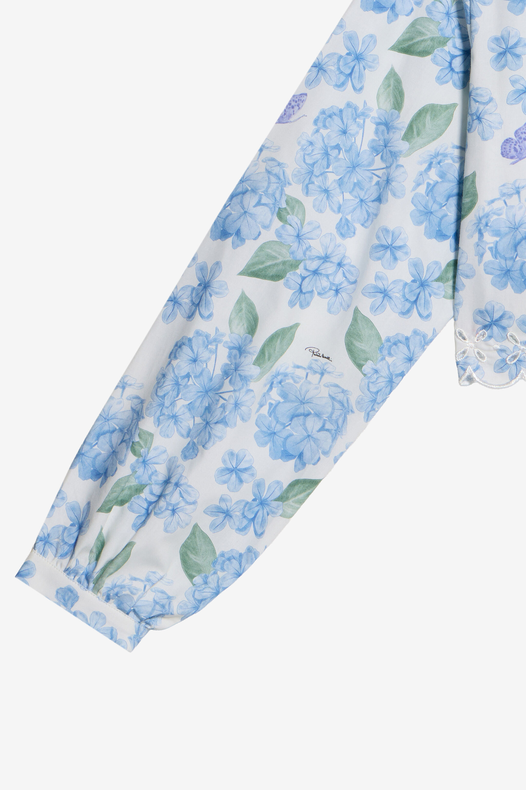 JU Baumwollhemd mit Plumago-Print WHITE/BLUE WJT70C-7MR13