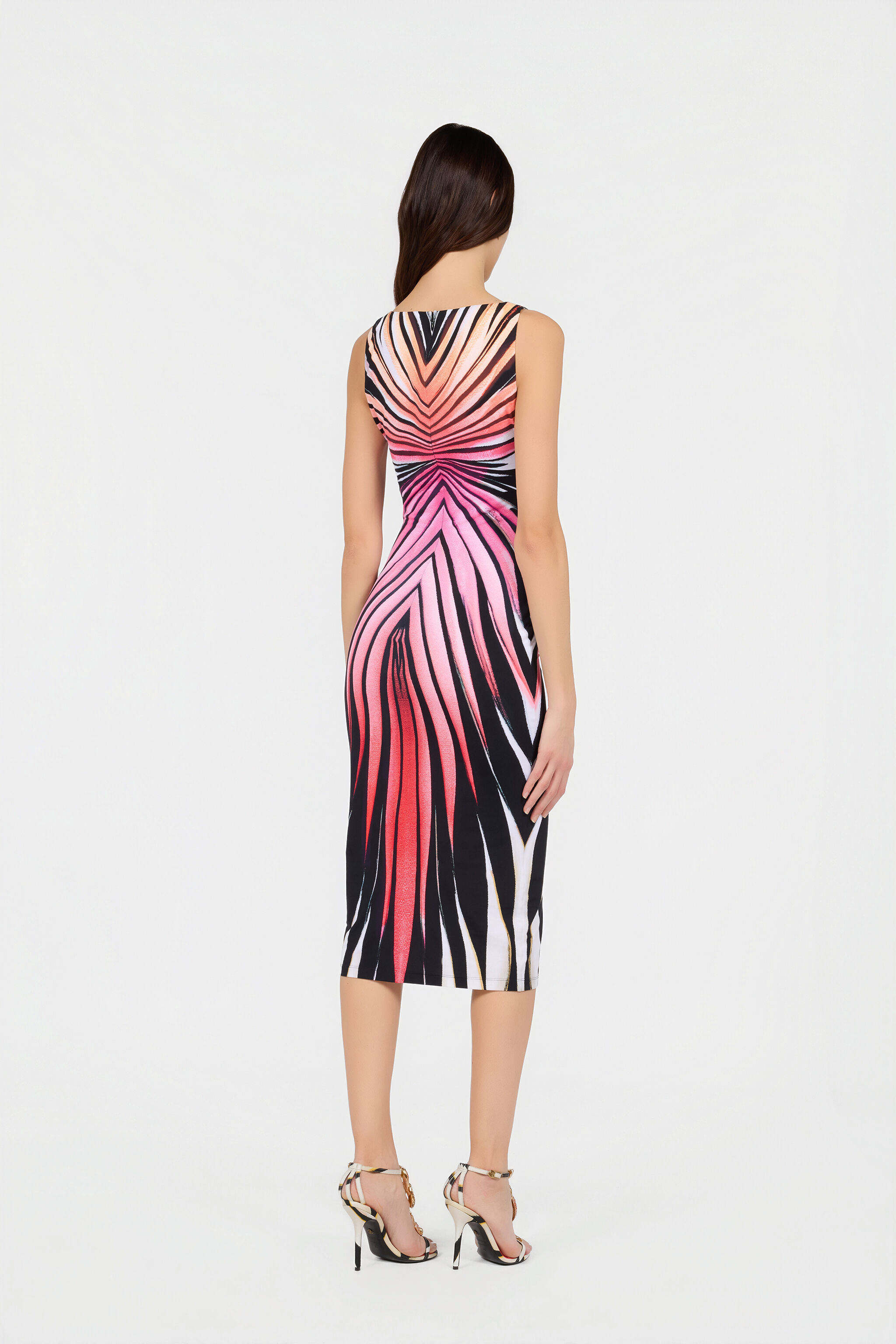 RC Ray Of Paradise Print Midikleid CORAL XKT100-LNM33