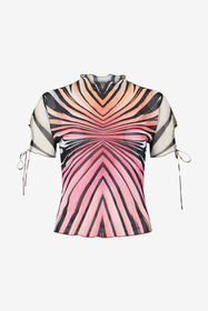 RC Ray Of Paradise Print Top CORAL XKT613-6HM33