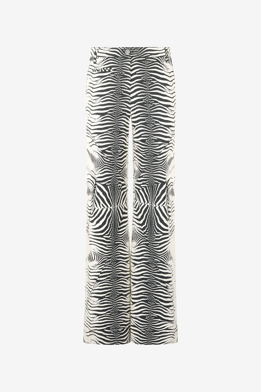 RC Pantalones De Algodón Elástico Con Estampado White Tigresse Negro/Blanco UKT211-3AN49