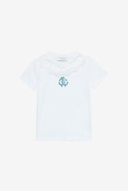 JU Camiseta Con Monograma RC Y Encaje Blanco UJT62I-JD001