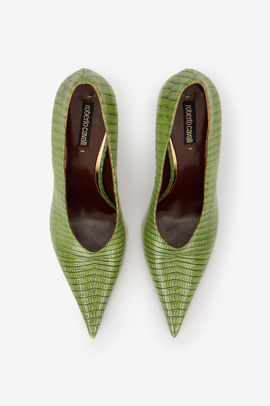 RC Leder-Pumps mit Schlangendetail PISTACHIO WKS009-PZ119