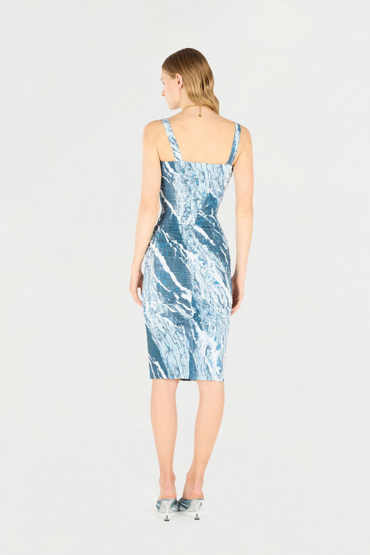 RC Midikleid mit Print Marble Dunkelblau UKT102-LNN22