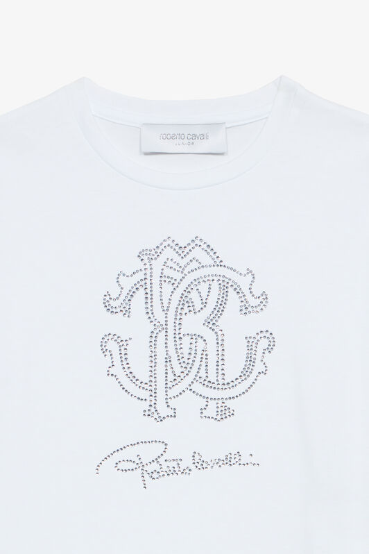 JU Camiseta Con Monograma RC Y Firma De Pedrería Blanco UJT62E-JD001