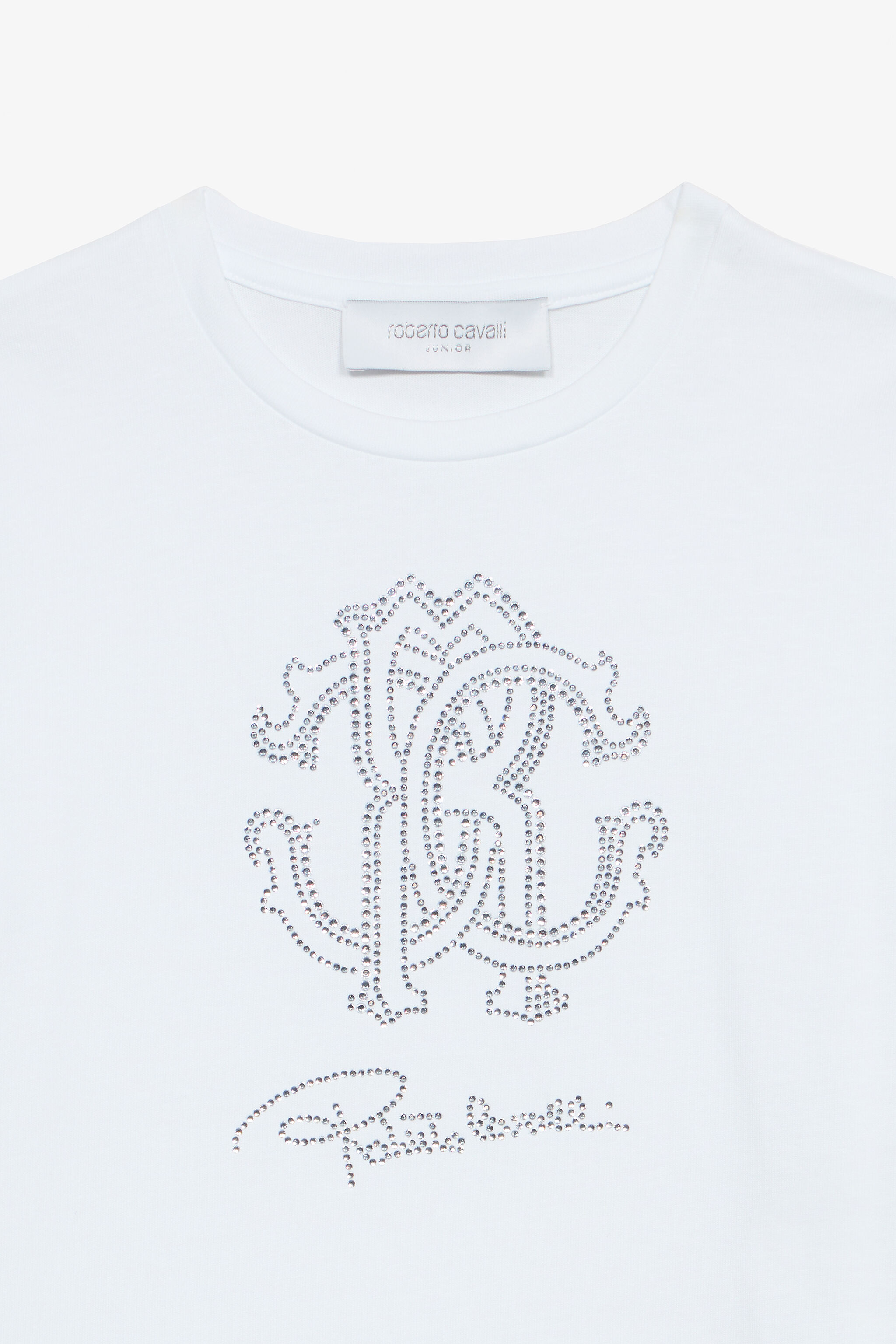 JU Camiseta Con Monograma RC Y Firma De Pedrería Blanco UJT62E-JD001
