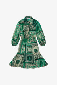 JU Vestido con Estampado de Bandana Verde TJT10T-4QN16