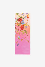 RC Silk stole with Miami Flowers print GREEN/FUCHSIA WQI001-HZR32