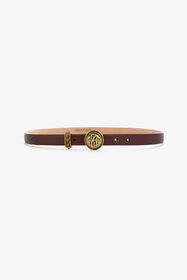 RC Brown Leather Belt with Monogram RC Brown TKC001-PZ003