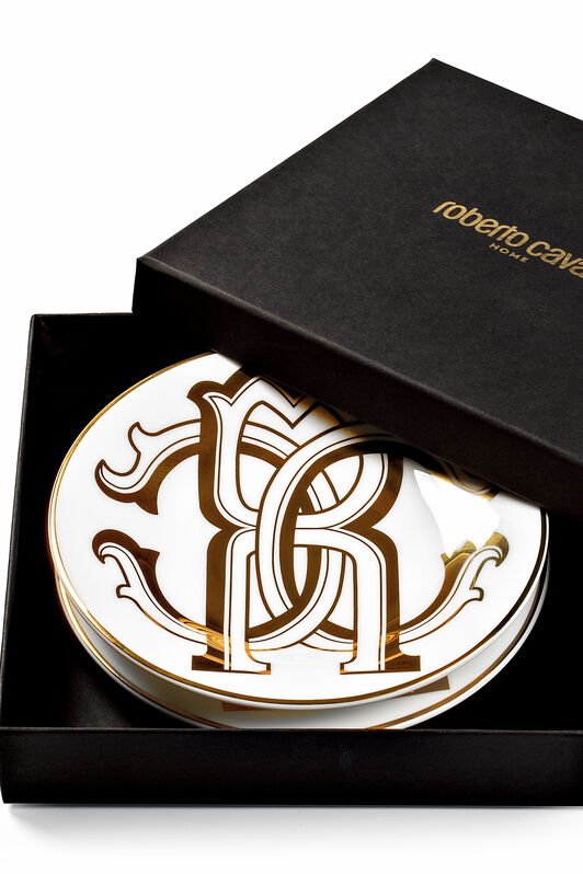 HO Monogram Gold 2 Bread Plates Set Gold RALA50-IA055