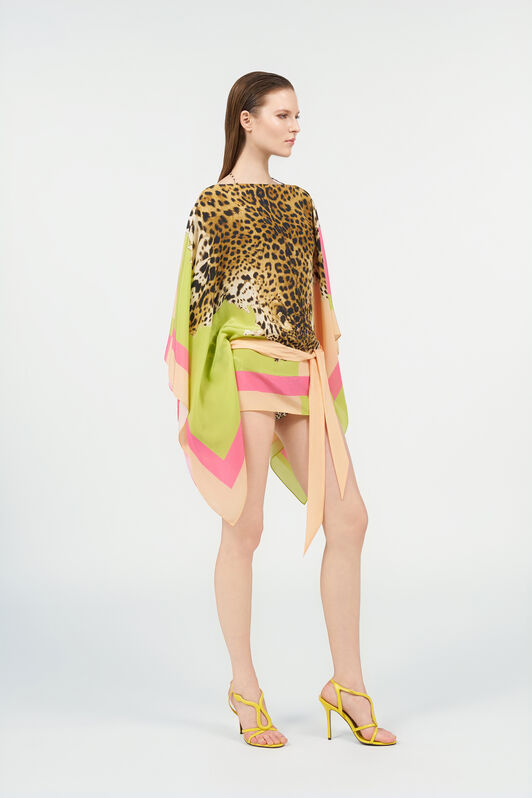 RC Kaftán de seda con estampado Cavalli Pop LIGHT GREEN WQT725-SQR33