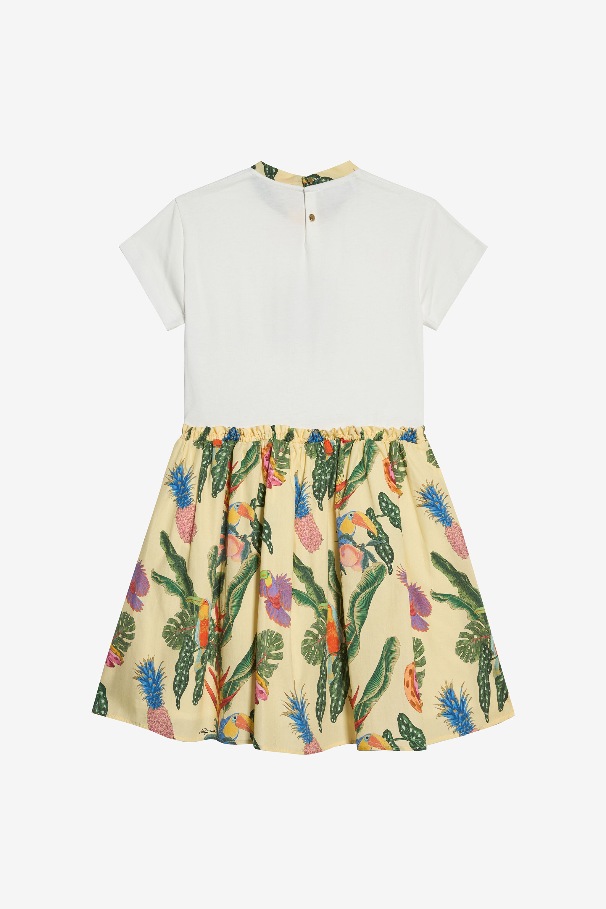 JU Kleid mit Tropicana-Print MILKY WHITE/YELLOW WJT10C-JD001