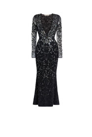 RC Robe sirène à ornement mosaïque Noir IWR116-RT020