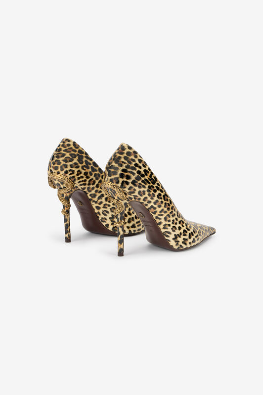 RC Pumps aus Leder mit Animal-Print und Schlangendetail NATURAL WKS009-PZS02