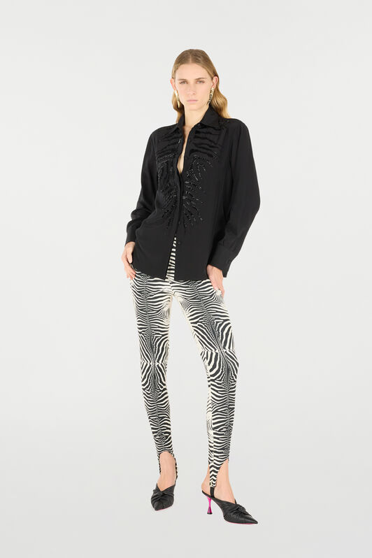 RC Leggings mit Print Zebra Schwarz/Weiß UKT204-ORN49