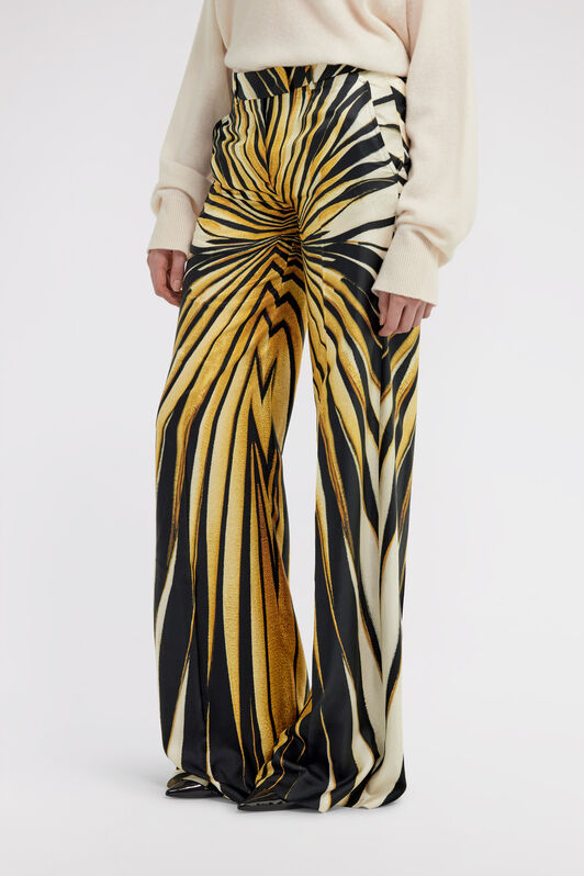 RC Pantalón Palazzo De Seda Estampado Ray Of Gold Oro TKT201-4QM33