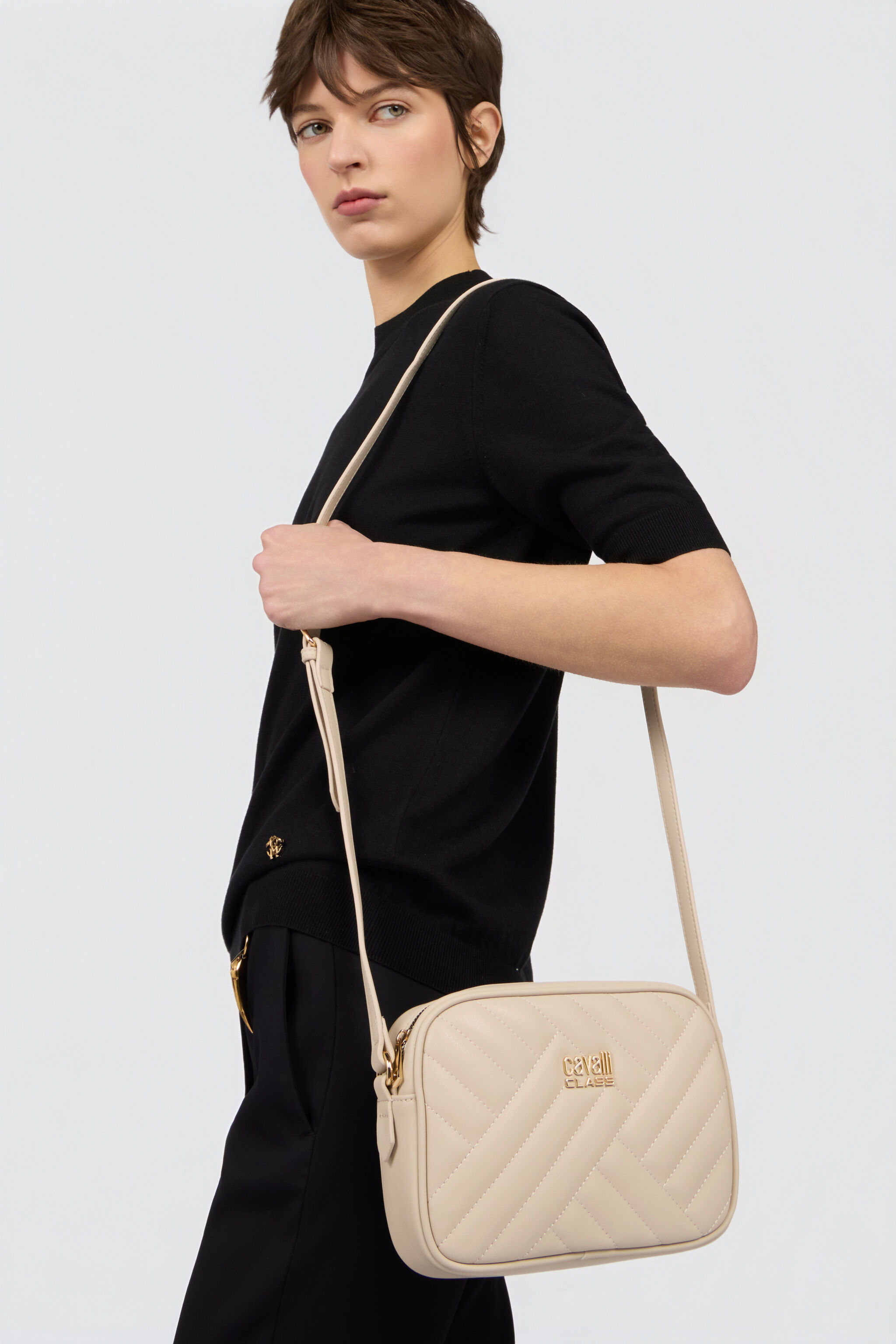 CL Gestepptes Crossbody-Tasche BEIGE SXB00E-AB076