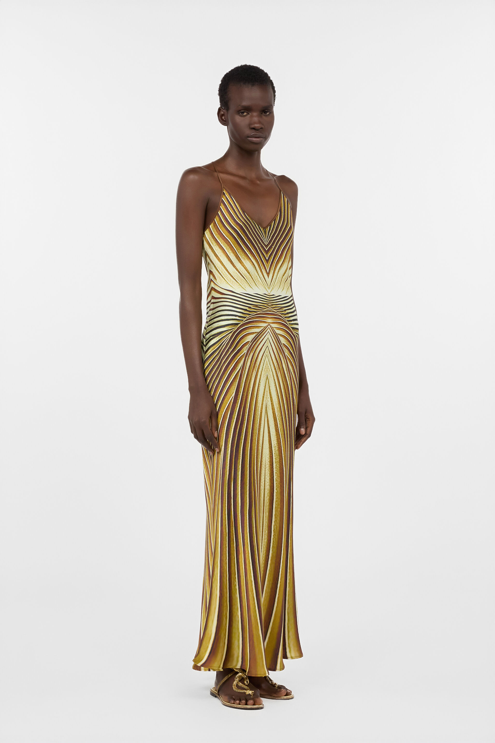 RC Langes Seidenkleid mit Iside-Print SAHARA WWT134-RYS34