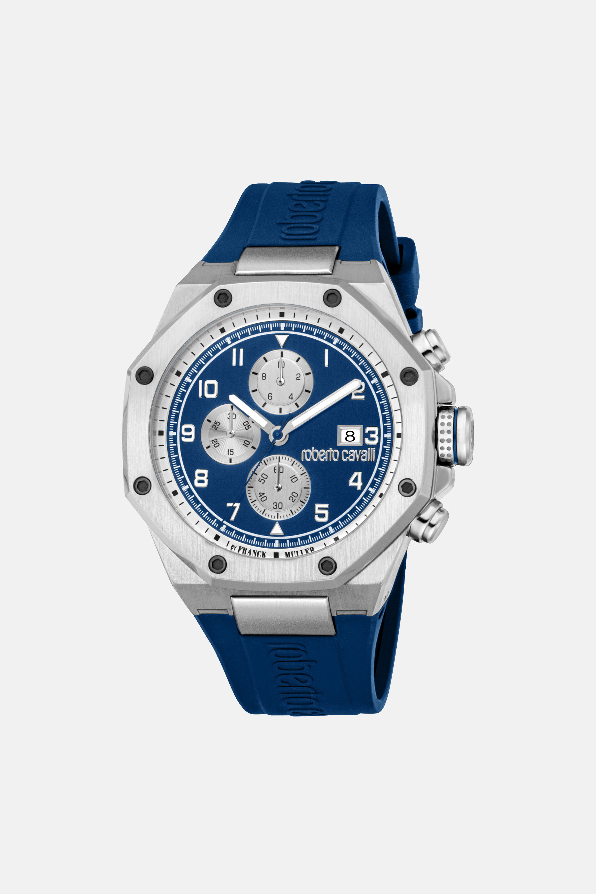 RC Uhr Für Herren Von Roberto Cavalli By Franck Muller SILVER DARK BLUE UALT07-IT536
