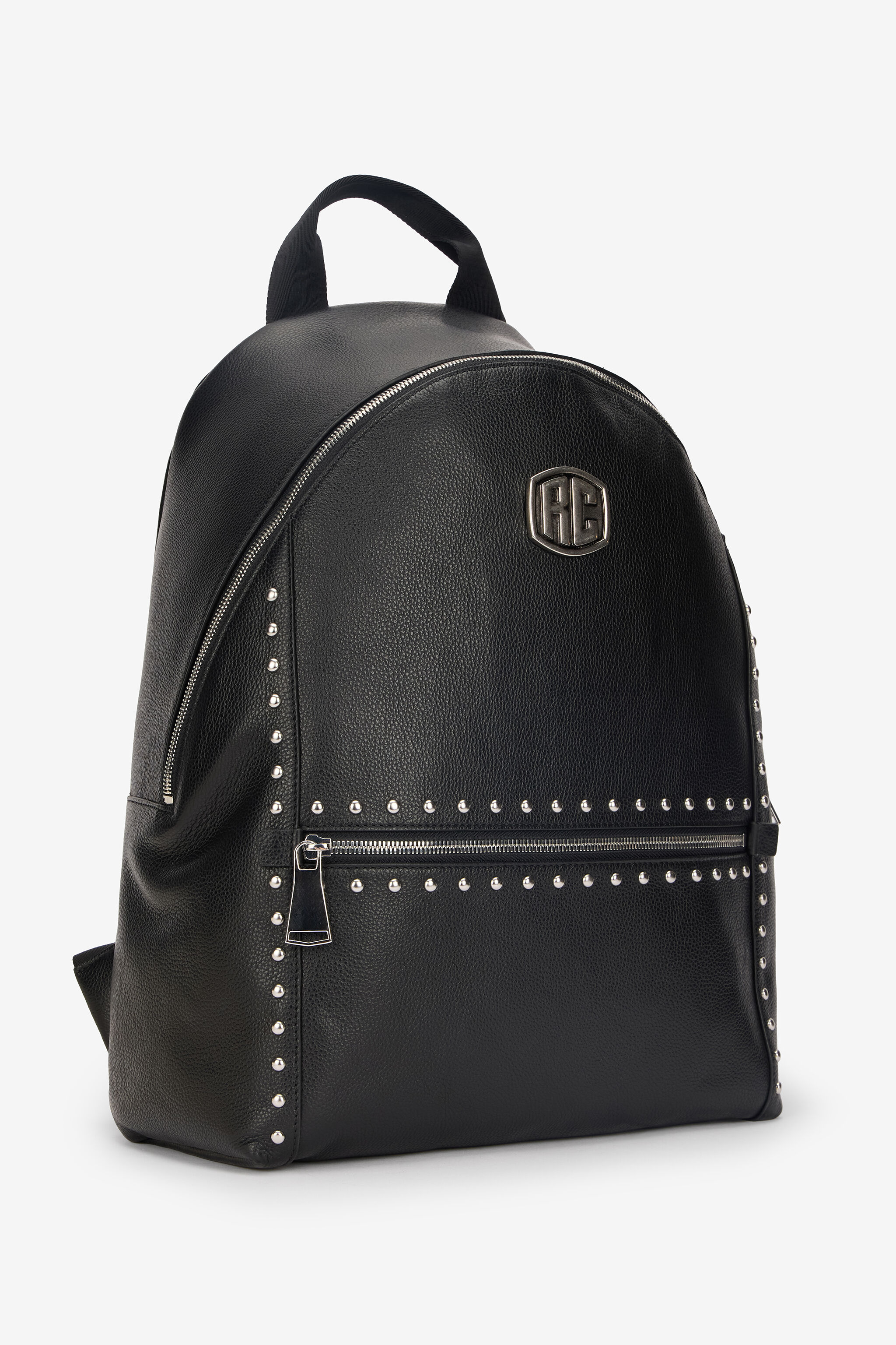 RC Roberto Cavalli Studded Leather Backpack Schwarz VRB008-PZB05