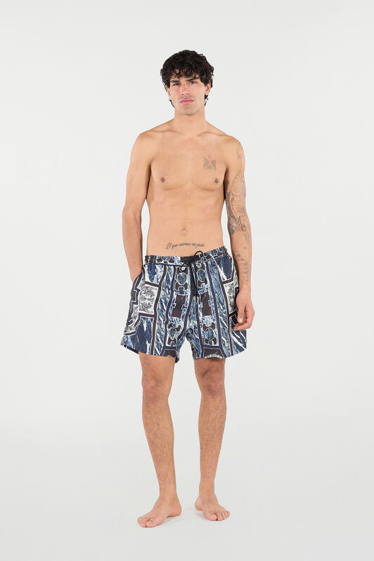 RC Short De Bain À Imprimé Marble Et Fang Bleu foncé URH00A-5RN65