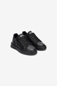 RC Zapatilla Negra Efecto Serpiente Con Monogram RC BLACK SOS00E-PZ004