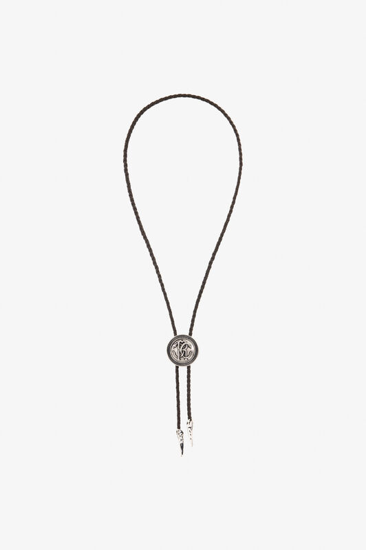 RC Collar Bolo Tie Con Monograma RC Plata TRG013-AM007