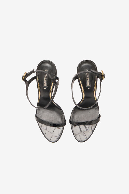RC Slingbacks Mit Krokoeffekt Schwarz VKS022-PZ579