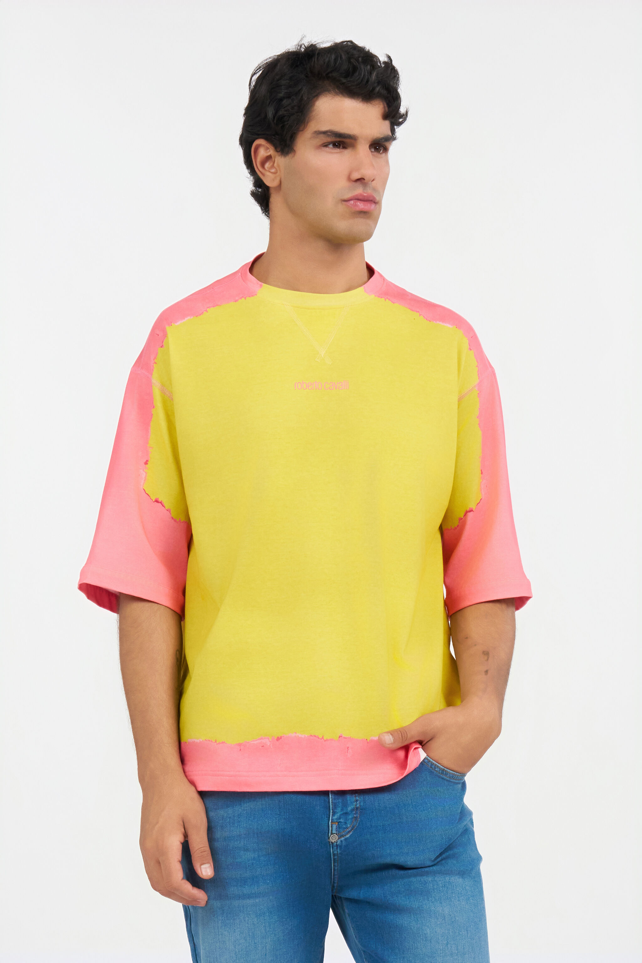 RC Yellow And Pink Color-Block T-Shirt YELLOW WNT62D-JD060