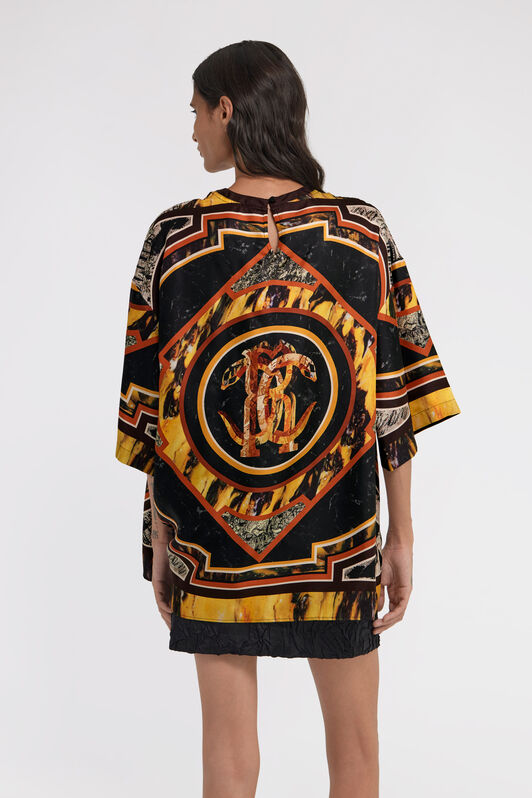 RC T-Shirt mit Marble-Print Orange TWT602-SKN44