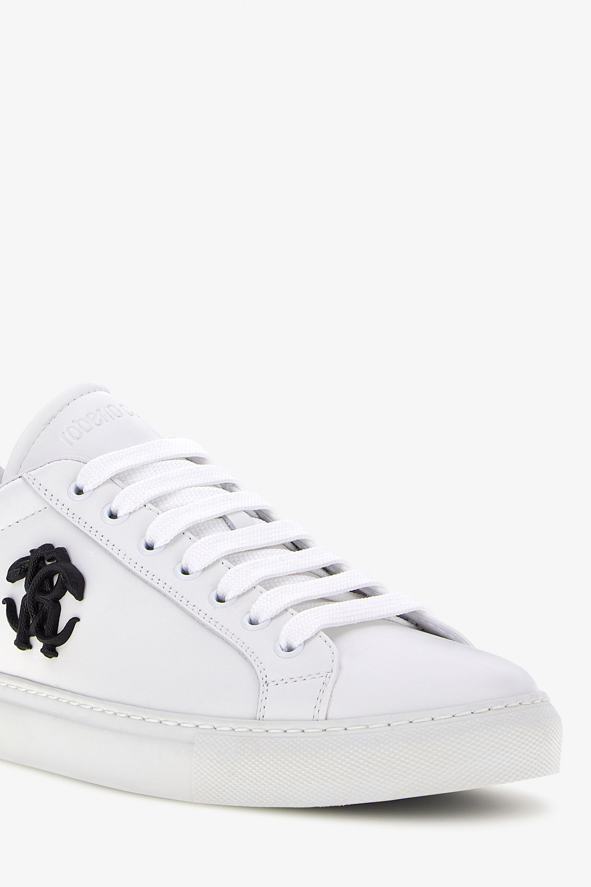 RC Sneaker In Pelle Bianca Con Monogram RC Bianco/Nero SRS009-PZA90