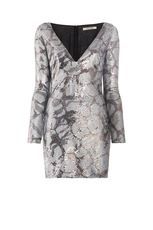 RC Kleid mit Jewel Tiger Twiga Print Silber JQR148-RT020