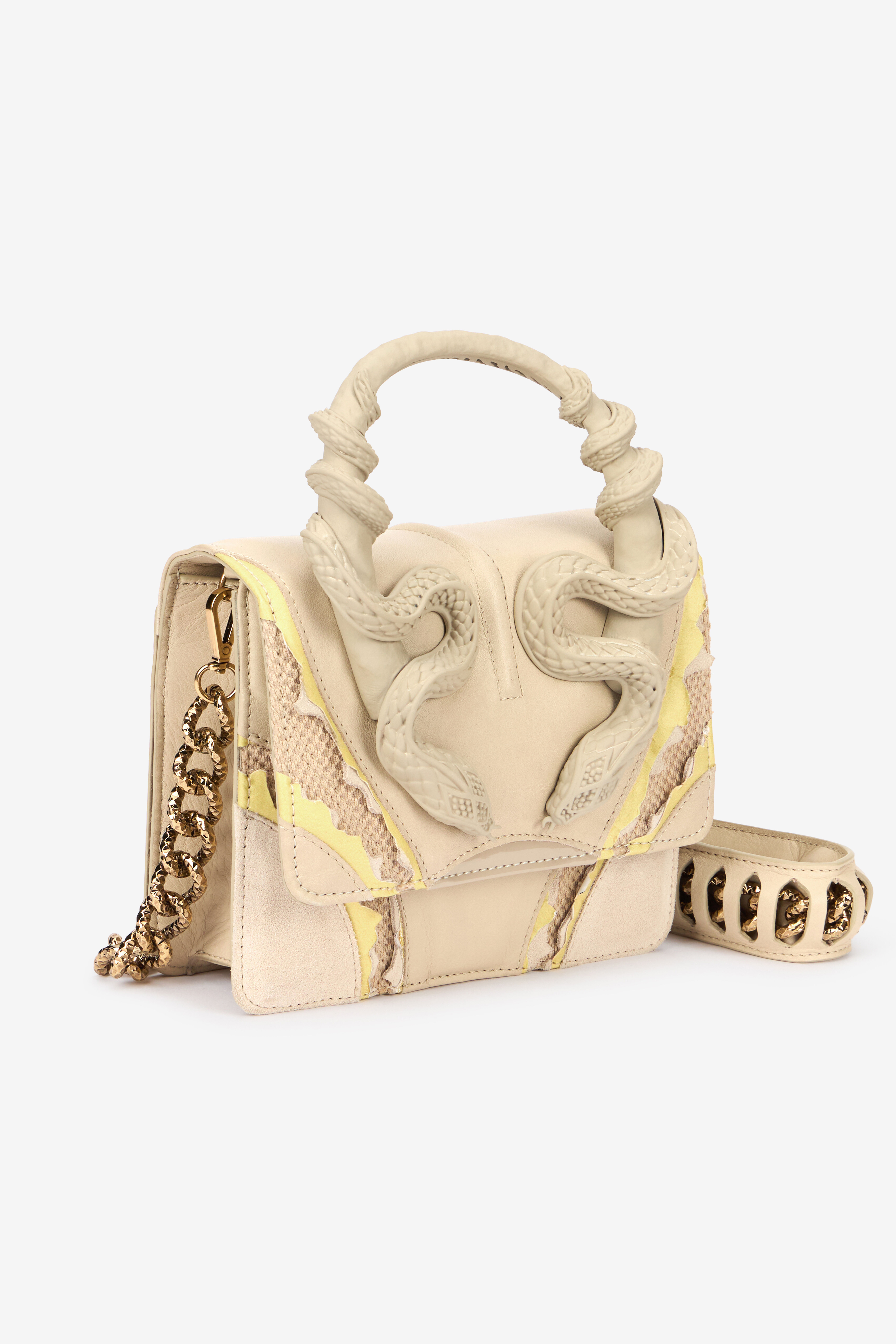 RC Kleine Tasche In Elfenbein Mit Schlangen Elfenbein VWB003-PZS67