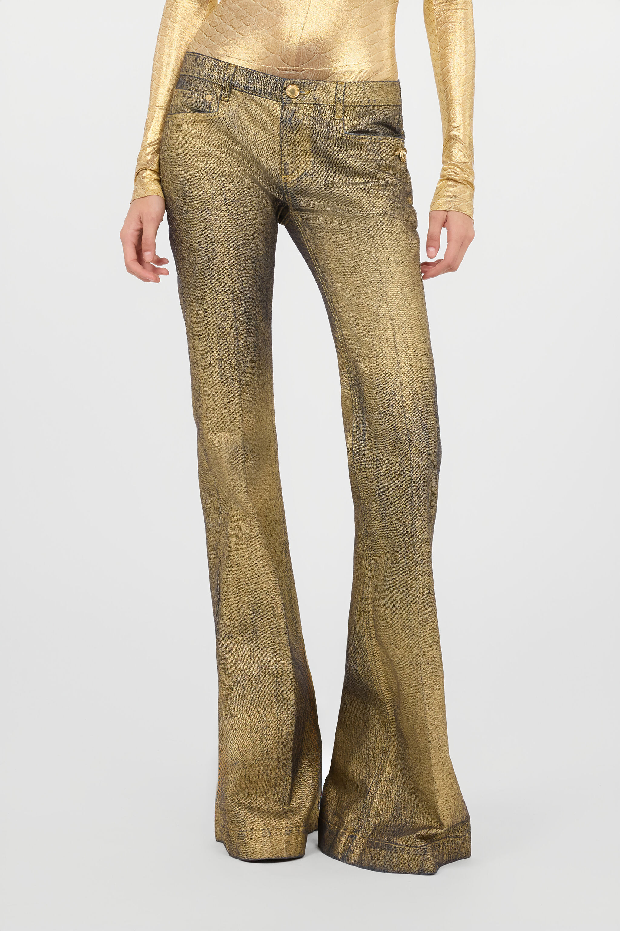 RC Ausgestellte Jeans in Gold und Blau mit Ausbleichungen GOLD/BLUE WWJ205-VT002