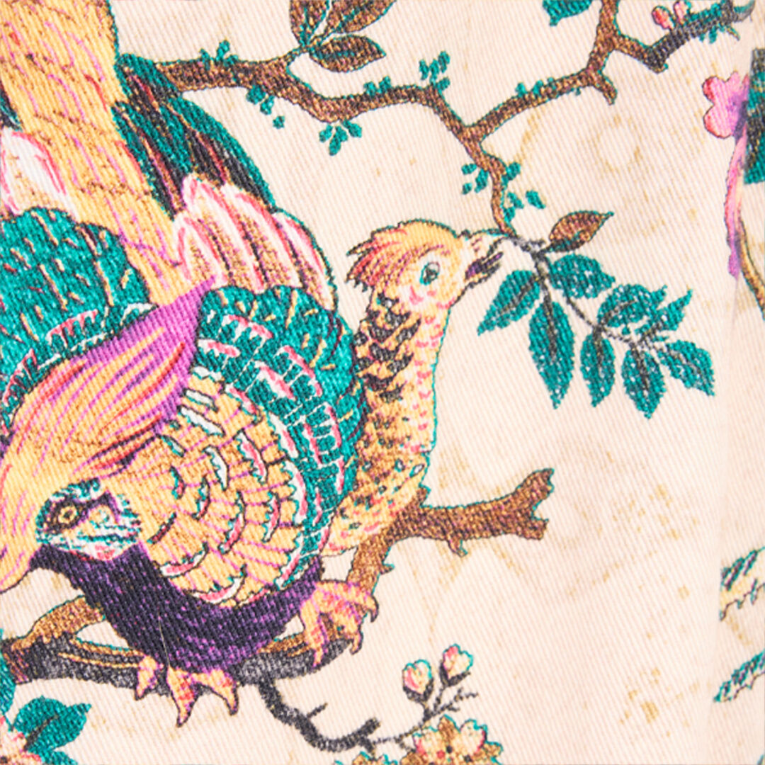 RC Jeans Mit Oriental Bird  Print Elfenbein/Rosa VKJ207-DAP76
