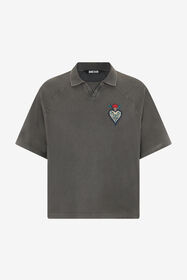 JC Grey Polo Shirt With Embroidered Detail BLACK WFT065-WF095