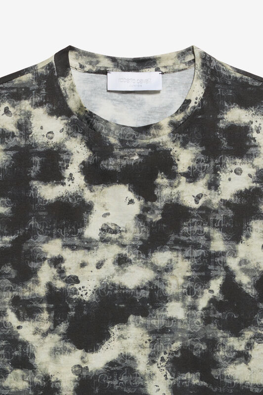 JU T-Shirt In Cotone con Stampa  Camouflage CAMOU BLACK WJT60O-JFR15