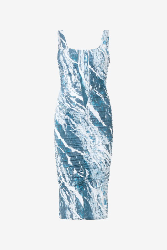 RC Midikleid mit Print Marble Dunkelblau UKT102-LNN22