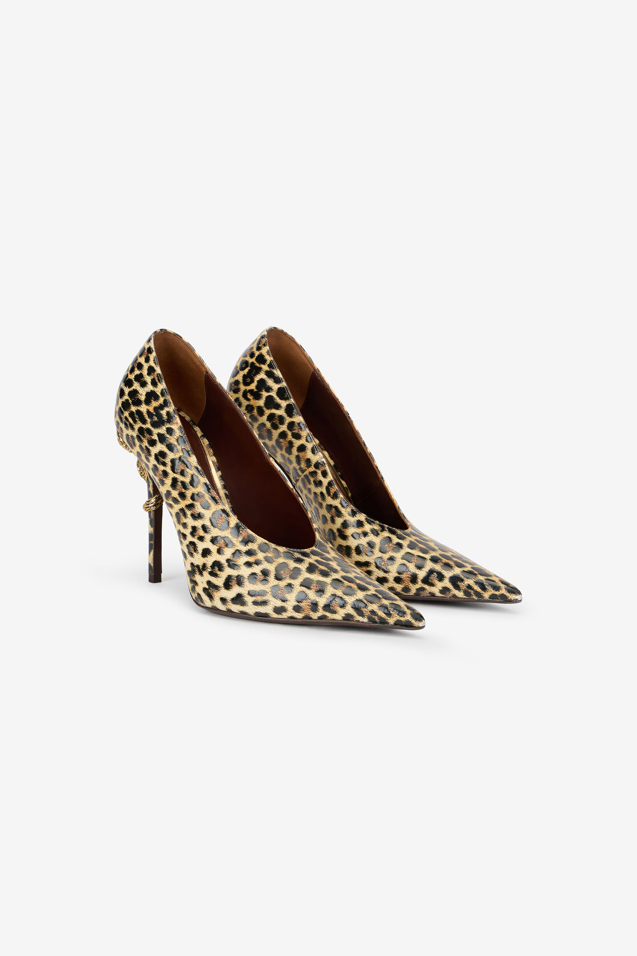 RC Pumps aus Leder mit Animal-Print und Schlangendetail NATURAL WKS009-PZS02